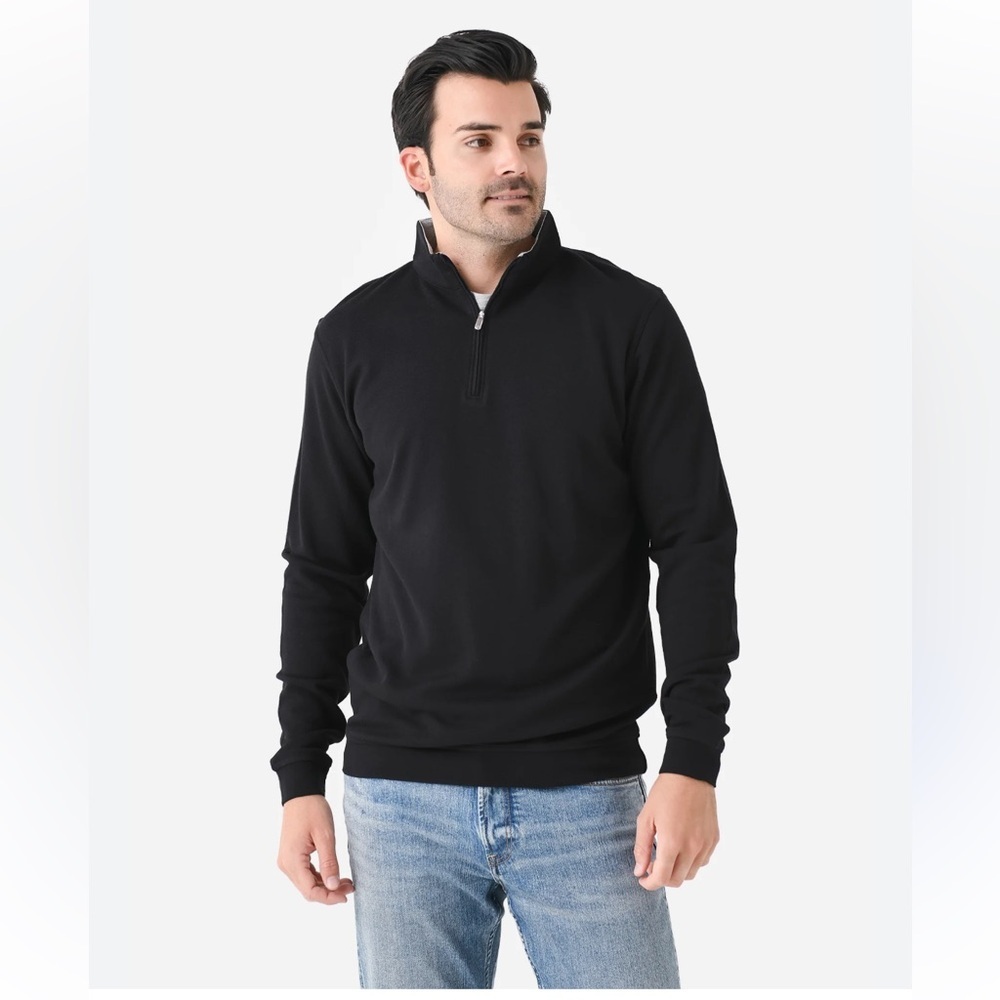 Peter Millar Men's Charcoal Gray 1/4 Zip-Up Sweater Sz XL